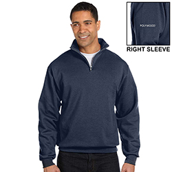 JERZEEZ ADULT NU BLEND QUARTER ZIP CADET COLLAR